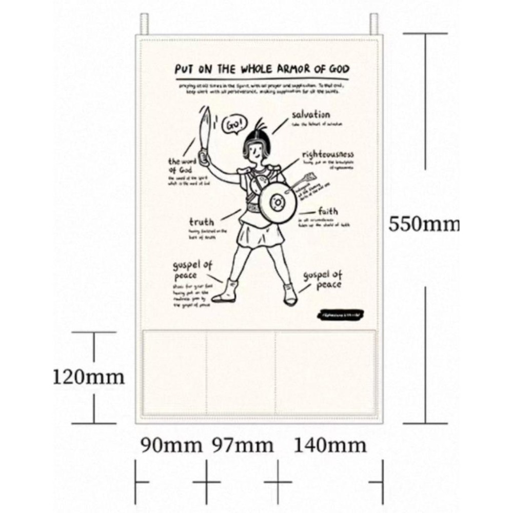 💫初心角落💫【全副軍裝掛布】聖經以弗所書佈置 收納掛布 基督教裝飾 牆面掛布 主日學必備-細節圖5