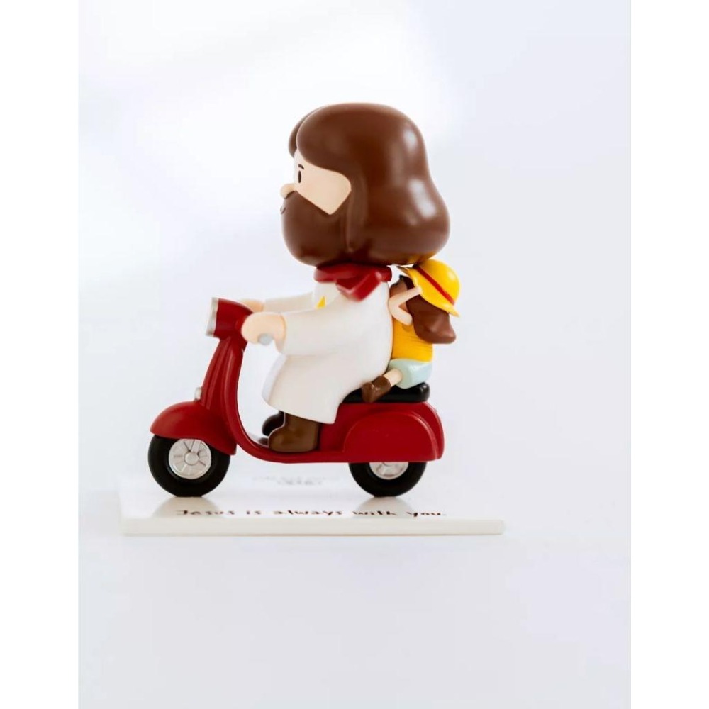 💫初心角落💫公仔 模型 一路有祢 耶穌與女孩 小摩托手辦 擺飾 受洗禮物 幸福小組-細節圖6