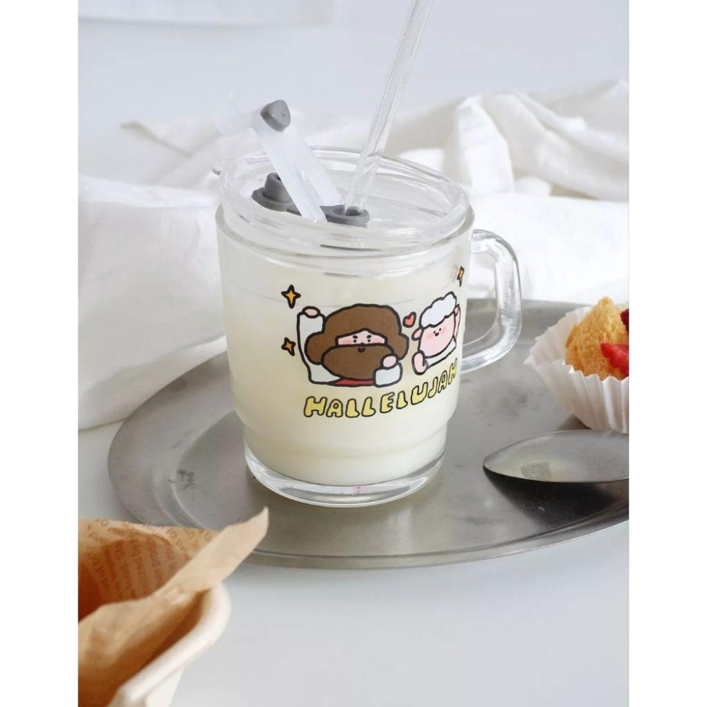 💫初心角落💫耐熱玻璃杯 吸管杯 馬克杯 附杯蓋吸管 #基督教 #幸福小組 #受洗禮物-細節圖3