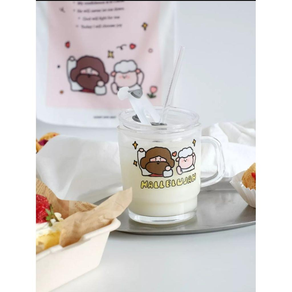 💫初心角落💫耐熱玻璃杯 吸管杯 馬克杯 附杯蓋吸管 #基督教 #幸福小組 #受洗禮物-細節圖5