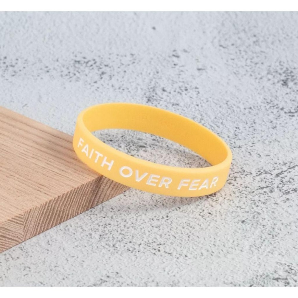 💫初心角落💫 創意祝福手環 矽膠 信心勝過恐懼 Faith over fear #基督教 #幸福小組 #福音-細節圖4
