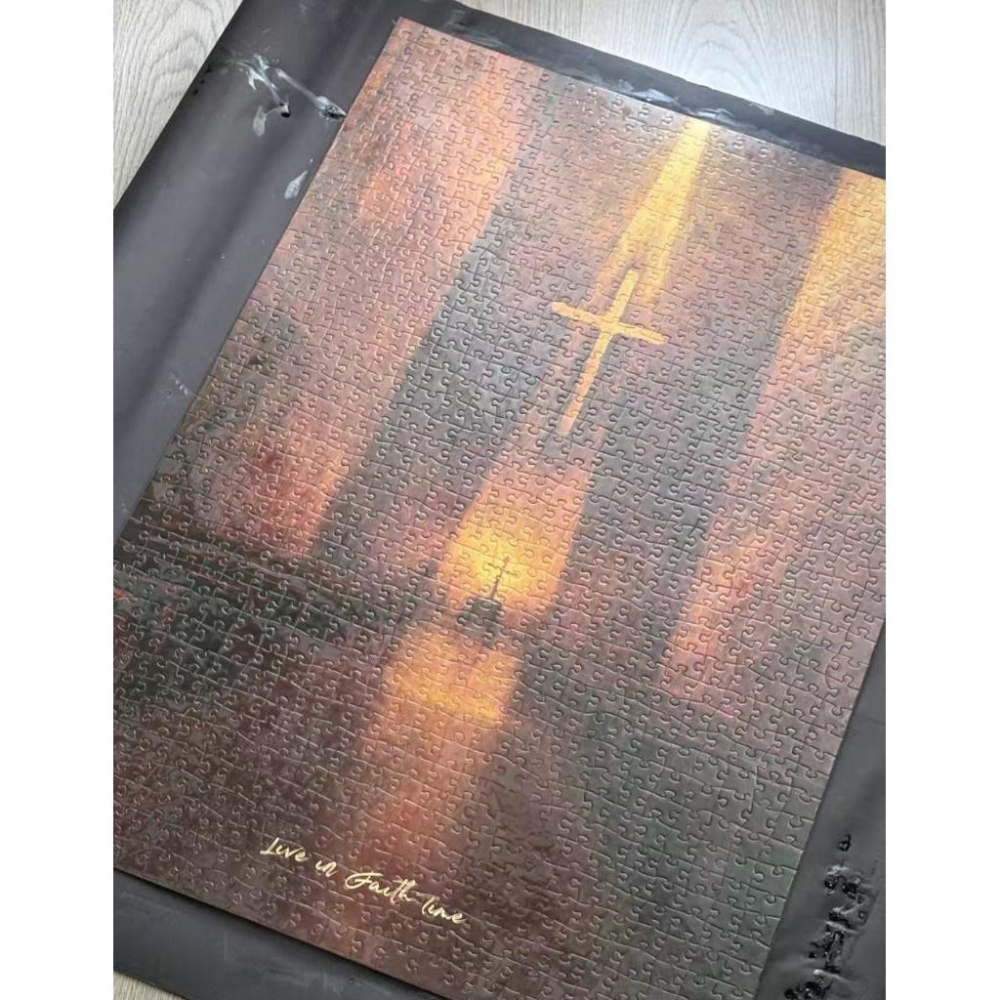 💫初心角落💫十字架拼圖 1000片 原創油畫感 受洗禮物 福音禮物 基督教-細節圖3