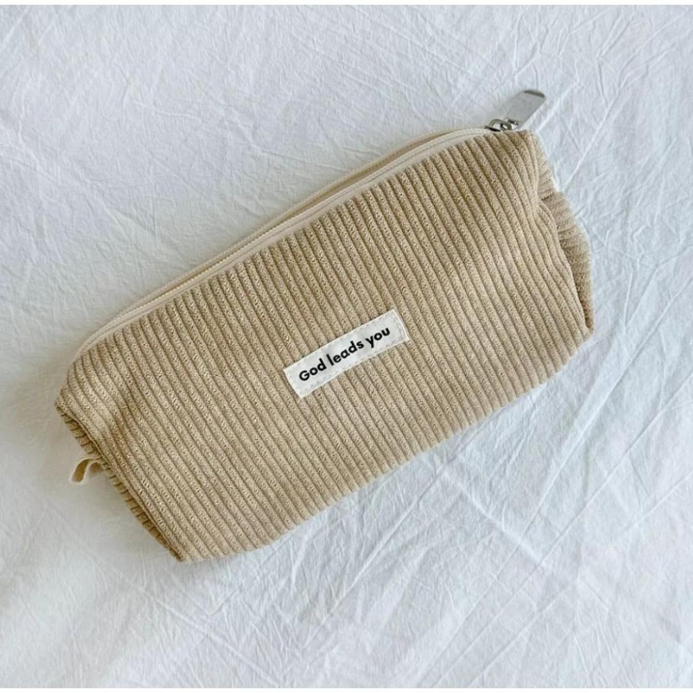 💫初心角落💫燈芯絨收納袋 筆袋 化妝包 簡約祝福文字 #光鹽生活館 #福音商品 #幸福小組-細節圖6