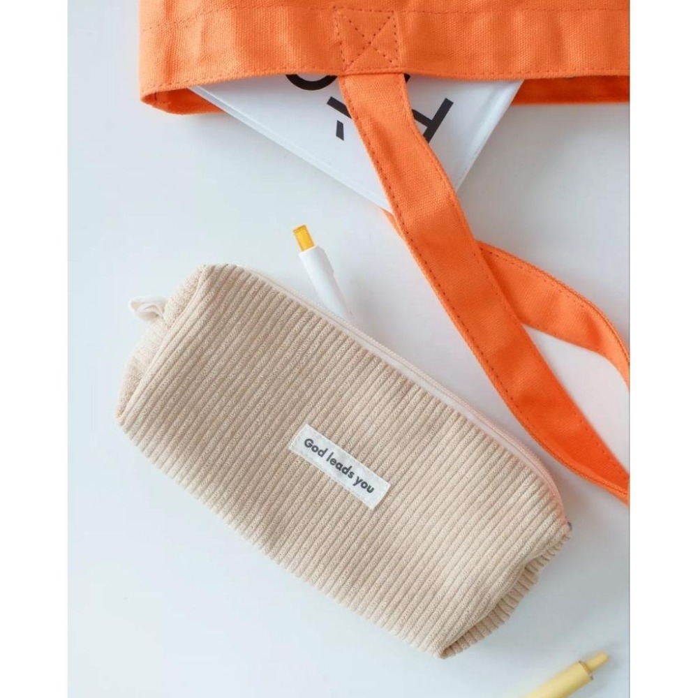 💫初心角落💫燈芯絨收納袋 筆袋 化妝包 簡約祝福文字 #光鹽生活館 #福音商品 #幸福小組-細節圖7