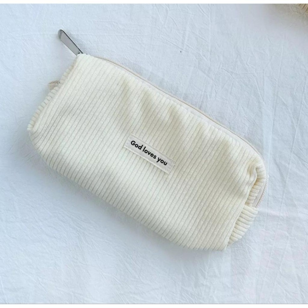 💫初心角落💫燈芯絨收納袋 筆袋 化妝包 簡約祝福文字 #光鹽生活館 #福音商品 #幸福小組-細節圖8