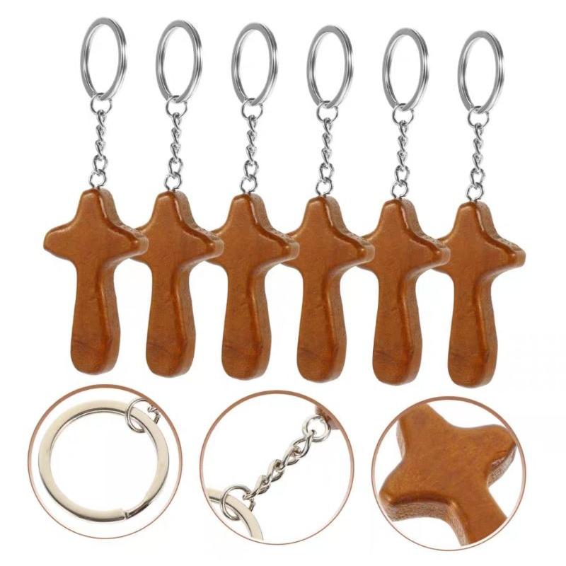 💫初心角落💫松木製作 十字架鑰匙圈 掛飾 手持 基督教 福音商品 幸福小組 受洗禮物-細節圖2