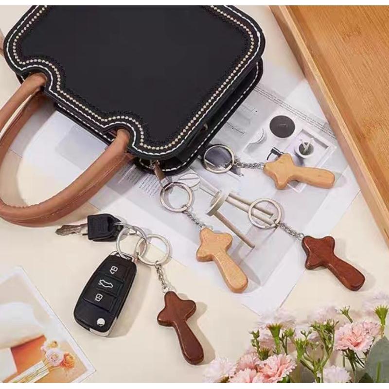 💫初心角落💫松木製作 十字架鑰匙圈 掛飾 手持 基督教 福音商品 幸福小組 受洗禮物-細節圖4