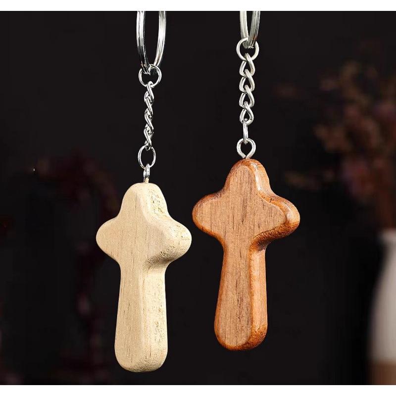 💫初心角落💫松木製作 十字架鑰匙圈 掛飾 手持 基督教 福音商品 幸福小組 受洗禮物-細節圖6
