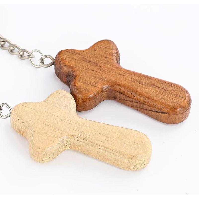 💫初心角落💫松木製作 十字架鑰匙圈 掛飾 手持 基督教 福音商品 幸福小組 受洗禮物-細節圖7