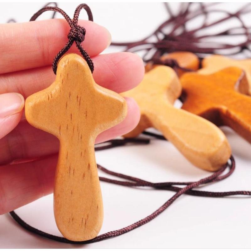 💫初心角落💫松木製品 十字架項鍊 吊飾 車內掛飾 基督教 幸褔小組 褔音商品 受洗禮物 禱告主-細節圖2