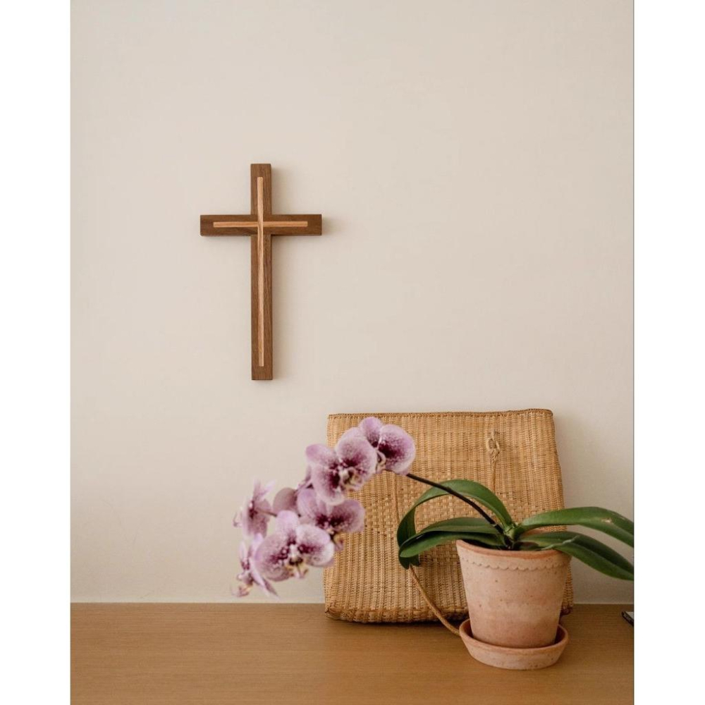 💫初心角落💫實木十字架壁掛 木質十字架 基督信仰擺設 受洗禮物 家居裝飾 福音禮物-細節圖2