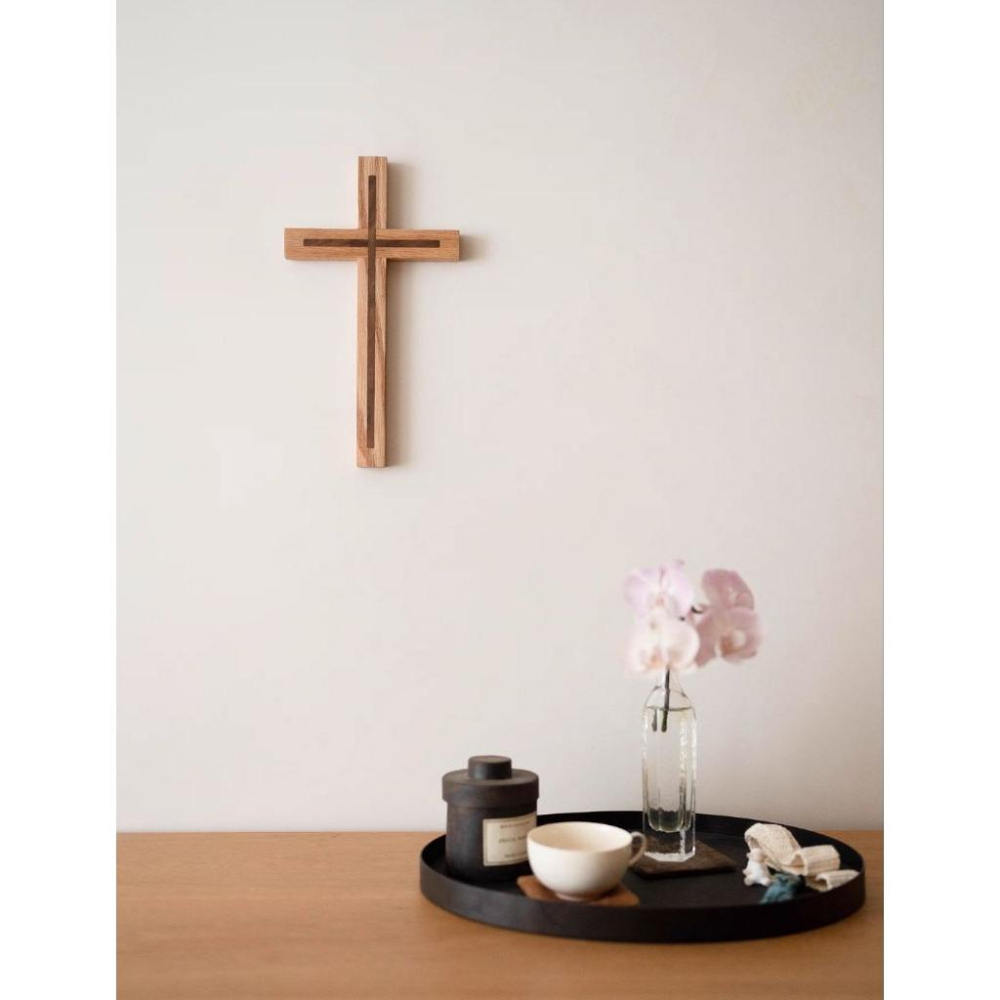 💫初心角落💫實木十字架壁掛 木質十字架 基督信仰擺設 受洗禮物 家居裝飾 福音禮物-細節圖3