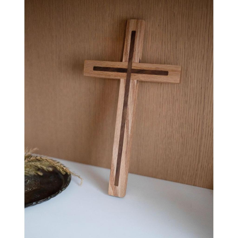 💫初心角落💫實木十字架壁掛 木質十字架 基督信仰擺設 受洗禮物 家居裝飾 福音禮物-細節圖7