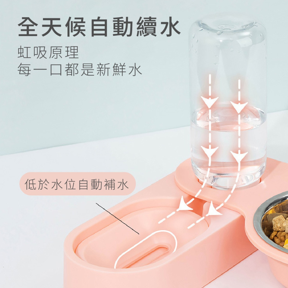 寵物旋轉雙口碗 寵物碗 寵物雙口碗 雙口碗 狗碗 貓碗 毛小孩碗 毛小孩雙口碗 不鏽鋼碗 自動補水 自動續水-細節圖5