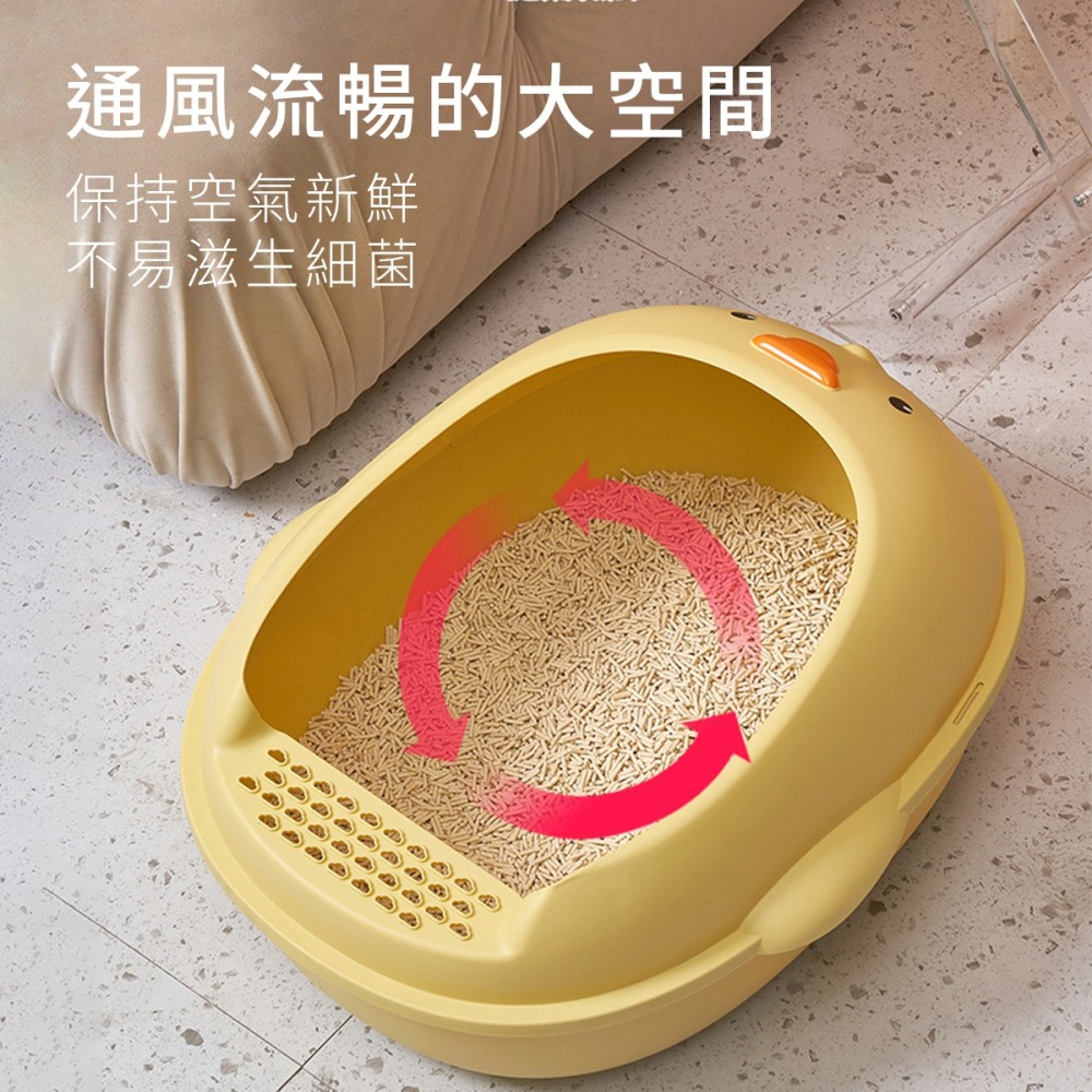 鴨鴨貓砂盆 造型貓砂盆 貓砂盆 小鴨貓砂盆 貓咪廁所 廁所 貓咪便所 便所 大貓砂盆 貓沙盆 貓 超大貓砂盆 貓便盆-細節圖3