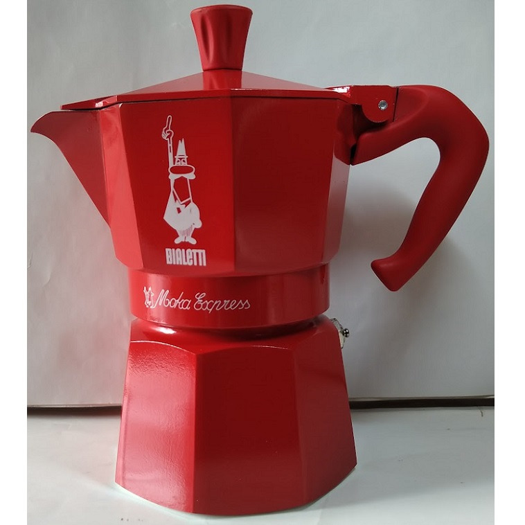 全新現貨~【Bialetti 比亞樂堤】經典摩卡壺-衛兵熊藍 嘉年華紅(130ml/3杯份)-細節圖3