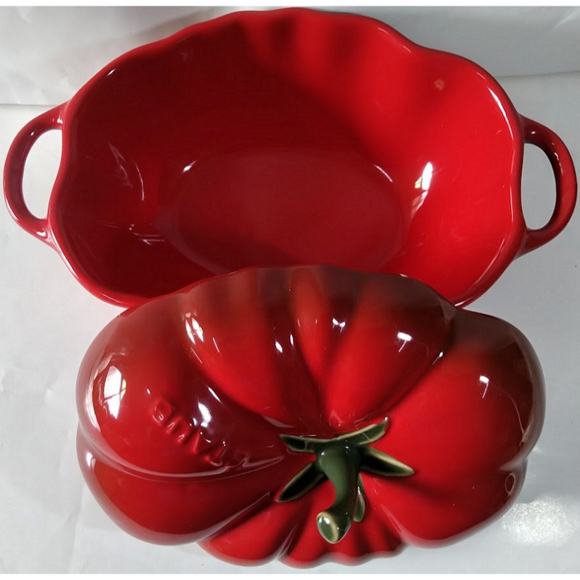 全新現貨~STAUB 蕃茄造型陶瓷烤盅-櫻桃紅(19cm)-細節圖2