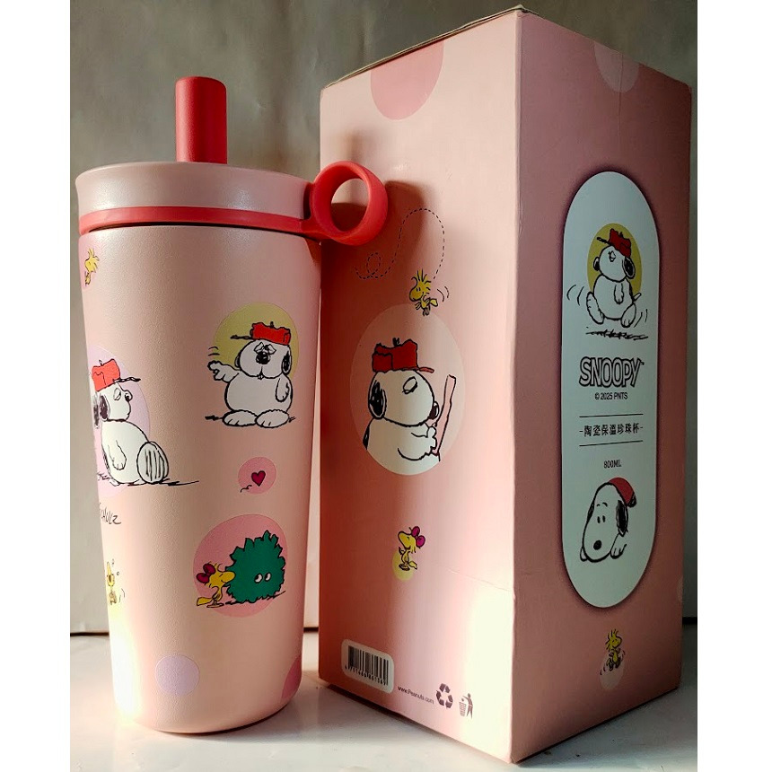全新現貨~COTD SNOOPY聯名 陶瓷保溫珍珠杯(800ml)-細節圖4