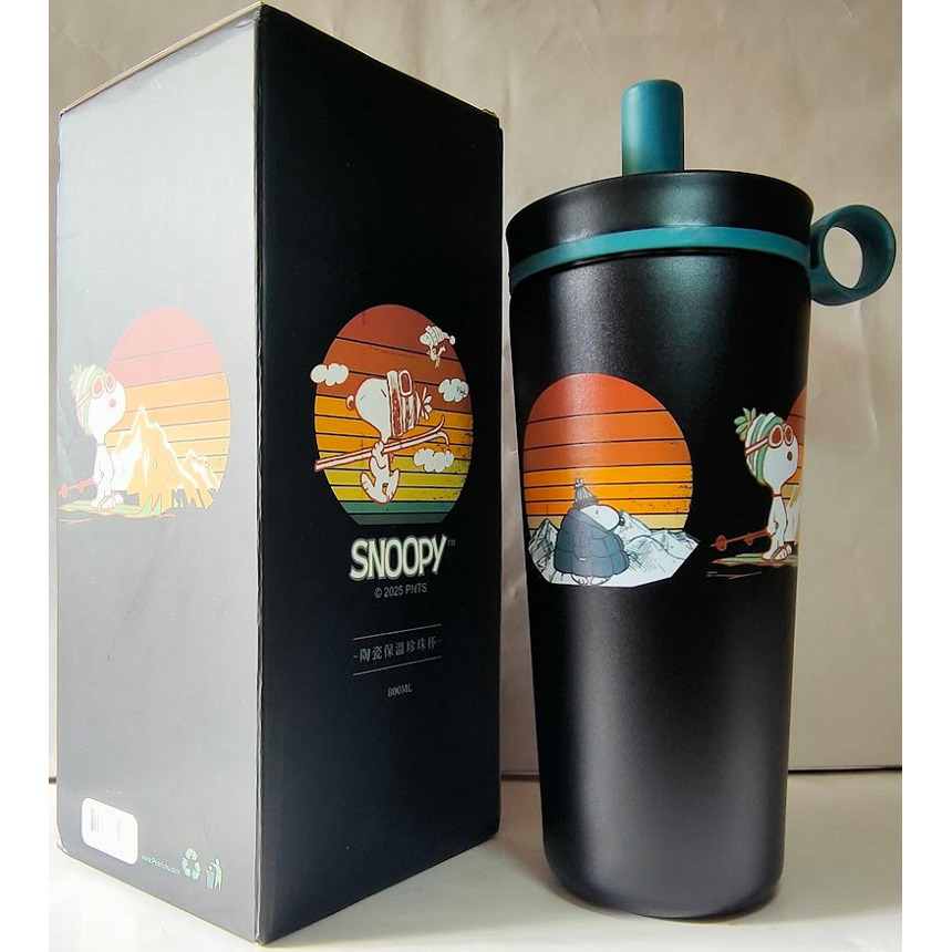 全新現貨~COTD SNOOPY聯名 陶瓷保溫珍珠杯(800ml)-細節圖6