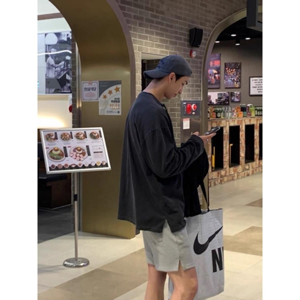 3362素面下擺開衩薄長袖-細節圖4