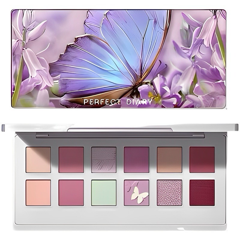 官方購入超美絕版 可驗證有購買證明截圖 全新未過期 完美日記|最仙的一盤 蝴蝶 仙紫盤 探險家12色眼影-細節圖3