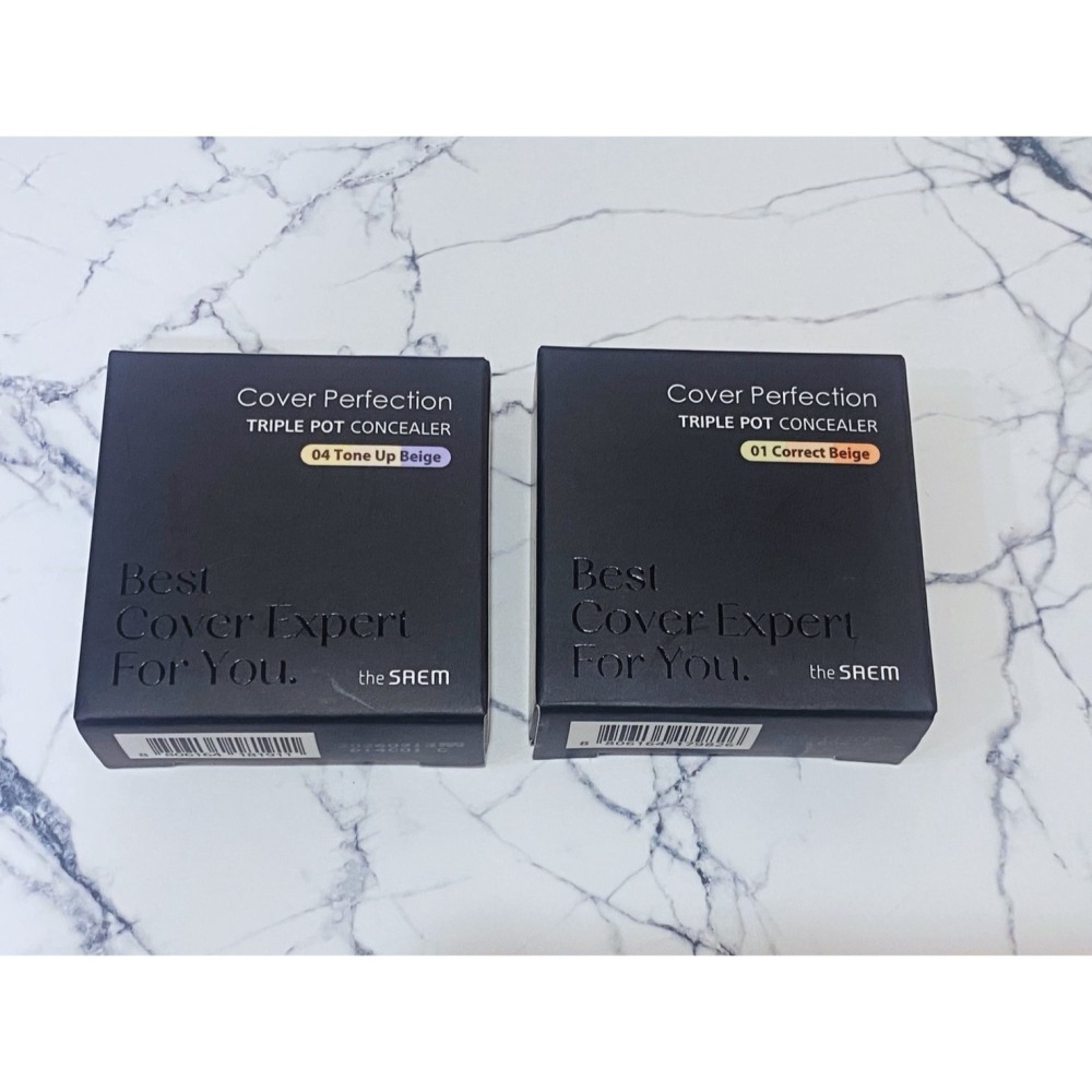 全新未使用 The saem 三色遮瑕膏 遮瑕盤 01.04 最萬用的色號-細節圖6