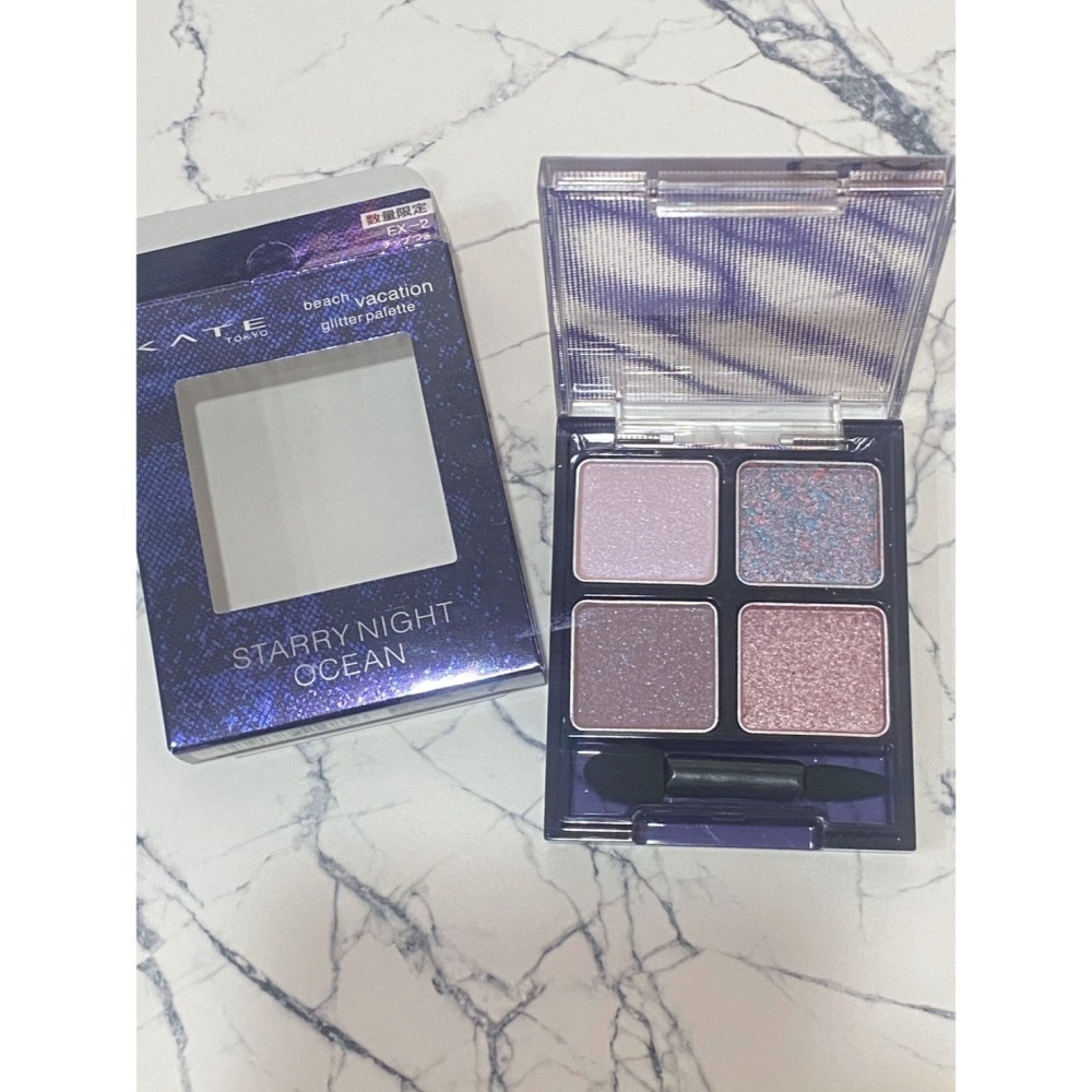屈臣氏購入|限定款 凱婷KATE 全新 漾光星砂眼影盒 EX-2 這系列就這盤最美 粉質超好 D卡及寶雅群推爆-細節圖7