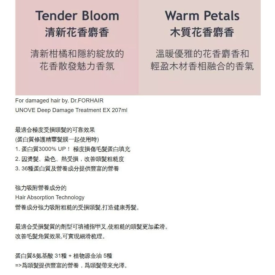 UNOVE 搬家分售韓國最熱銷排行髮膜NO1今年韓國購回 大瓶Deep DamageTreatment EX 髮膜-規格圖9