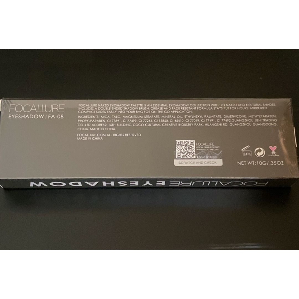 FOCALLURE EYESHADOW 10色眼影盤 全新出清化妝箱...49元 包含雙頭全新眼影棒-細節圖3