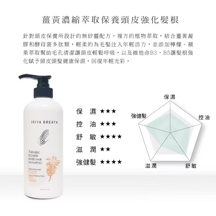 現貨‼️IRIYA伊麗雅薑黃養髮洗髮精730ML(全新期效)公司貨-細節圖5