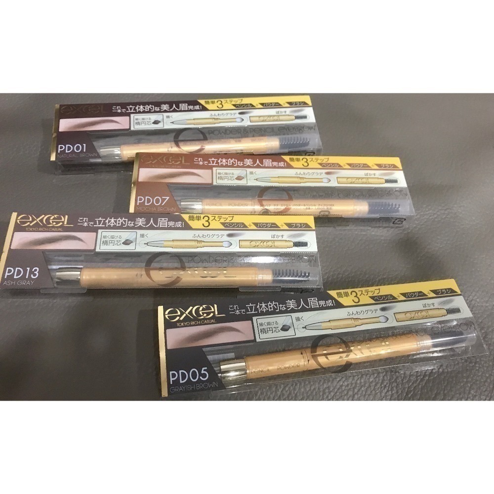 ￼現貨‼️日本 excel 眉筆 PD01 3合1持久造型眉筆 13g 眼線筆 日本製-細節圖3