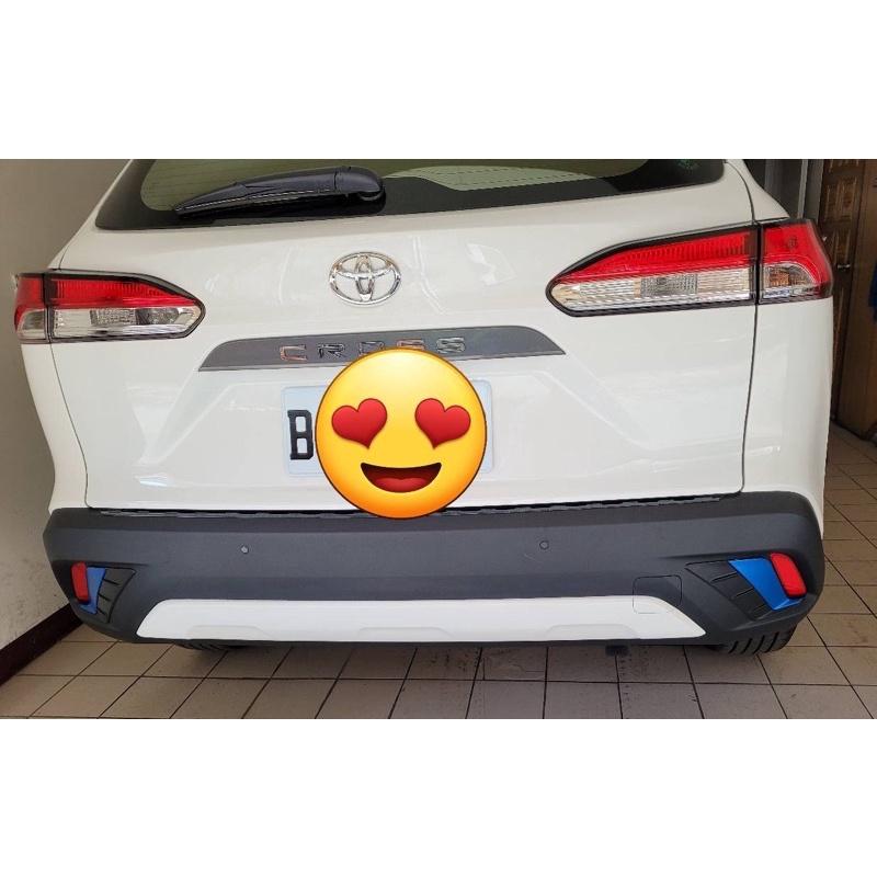 TOYOTA豐田 COROLLA CROSS後保桿裝飾條 雙色後毒牙 CC後霧燈條 燈框 反光鏡裝飾油電藍-細節圖2