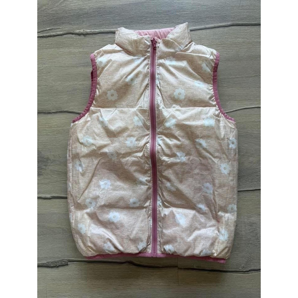 麗嬰房6號120cm雙面穿羽絨背心（粉）-細節圖3