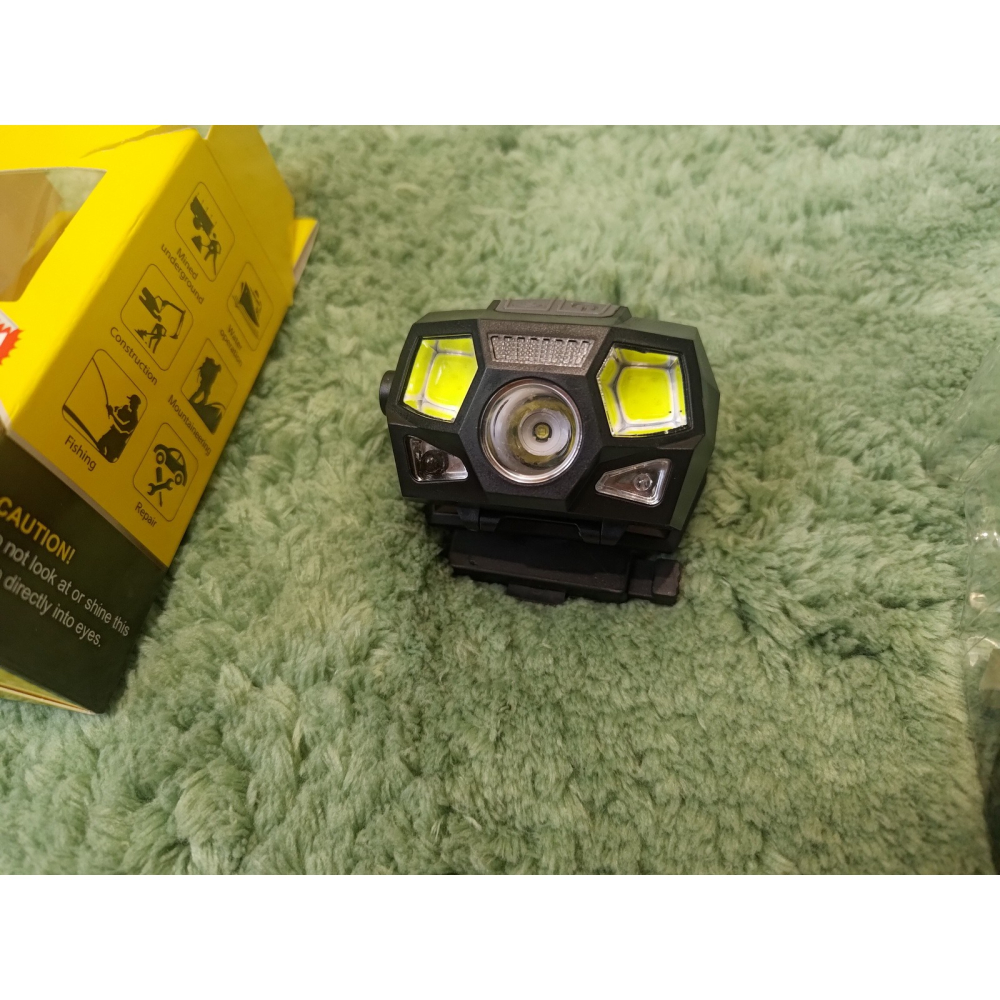 全新未使用 FAST頭燈戰術頭盔 多檔位 XPE+COB強光 防水設計 感應信號燈 TYPE-C 充電-細節圖2