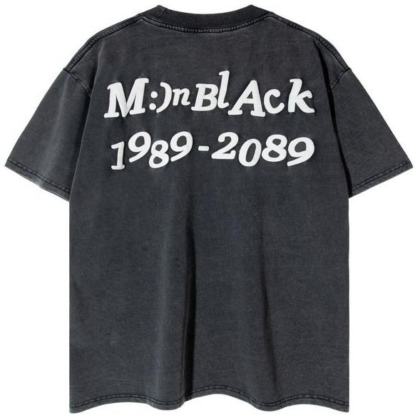 水洗 復古 笑臉 發泡字母 潮流 上衣 T-SHIRT 短袖 TEE-細節圖2