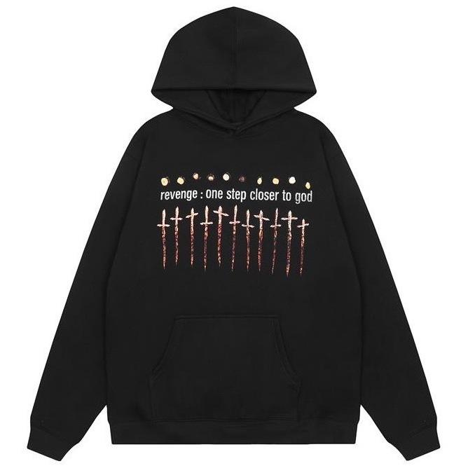 搖滾 ANUEL Lightning REAPER 潮流 上衣 連帽 長袖 TEE-細節圖4