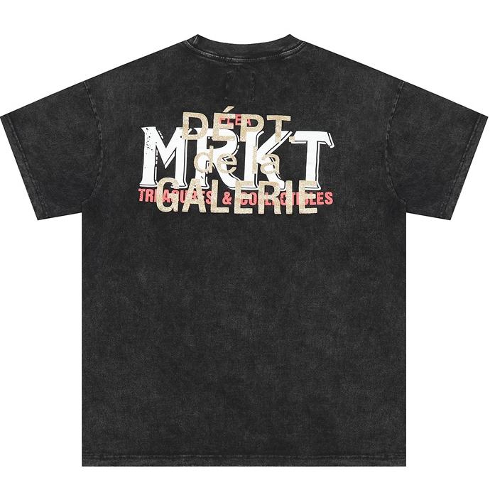 復古 水洗 MRKT RECYCL 字母 潮流 T-SHIRT 短袖 TEE-細節圖2