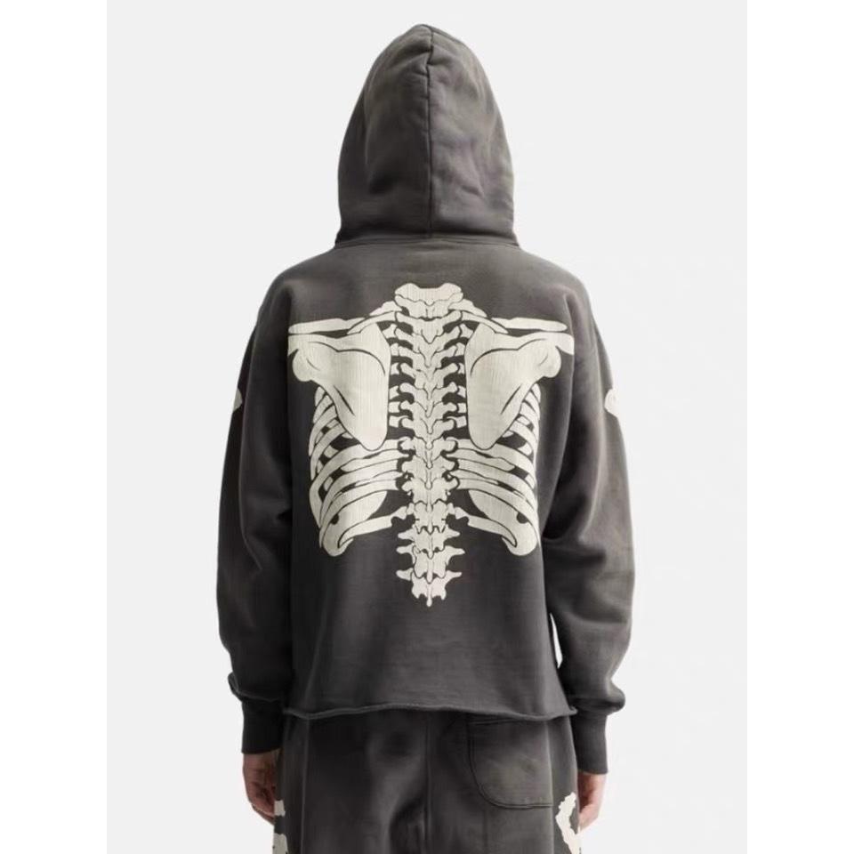 SWEATSHIRT HOODIE 水洗 復古 骷髏 上衣 連帽 長袖 帽TEE-細節圖2