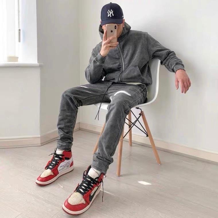 KANYE TRAVIS 復古 水洗 潮流 時尚 休閒褲 長褲-細節圖2