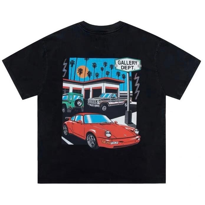 復古 水洗 字母 燙金 汽車 人臉 gallery dept 潮流 上衣 T-SHIRT 短袖TEE-細節圖3