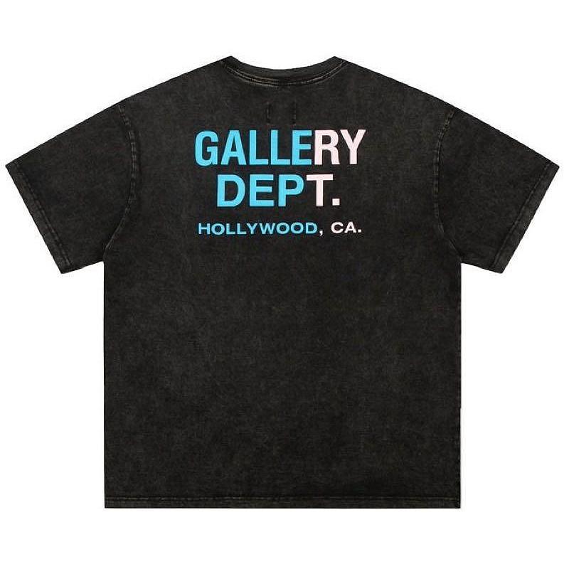 復古 水洗 字母 漸層色 潮流 上衣 T-SHIRT 短袖 TEE-細節圖3