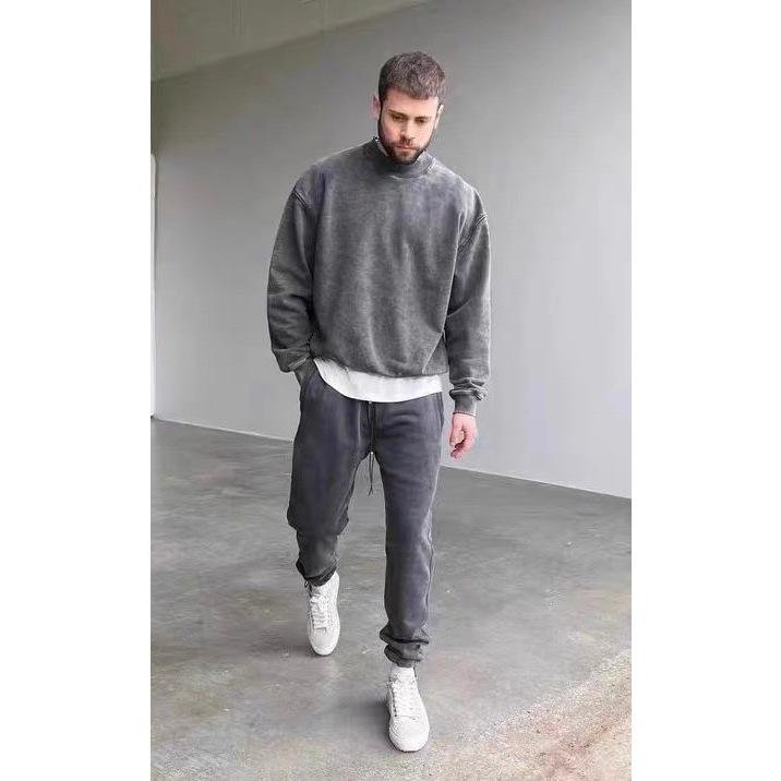 復古 水洗 素面 CREWNECK 潮流 上衣 長袖 大學 TEE-細節圖4