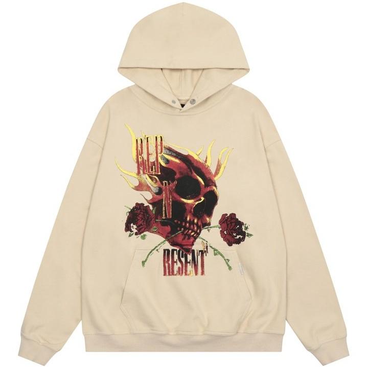SWEATSHIRT HOODIE 骷髏 玫瑰花 represent 連帽 長袖 帽TEE-細節圖4