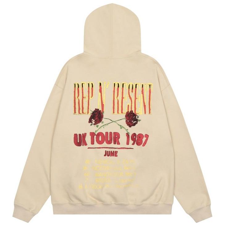 SWEATSHIRT HOODIE 骷髏 玫瑰花 represent 連帽 長袖 帽TEE-細節圖5