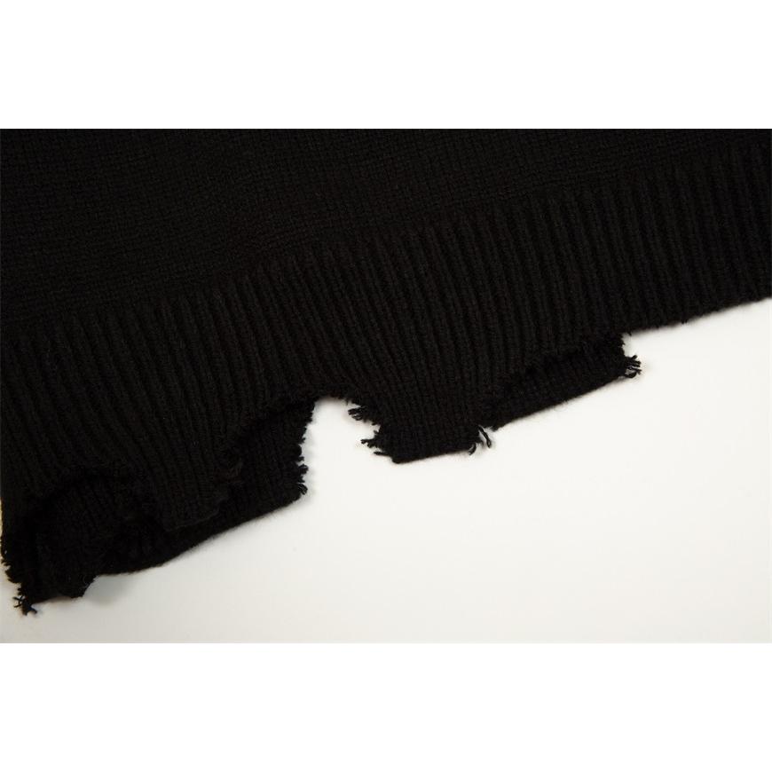 KNIT SWEATER SIN 字母 破壞 針織衫 毛衣-細節圖5