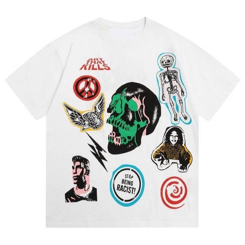 ILLADOX 骷髏 火焰 潮流 上衣 T-SHIRT 短袖 TEE-細節圖2