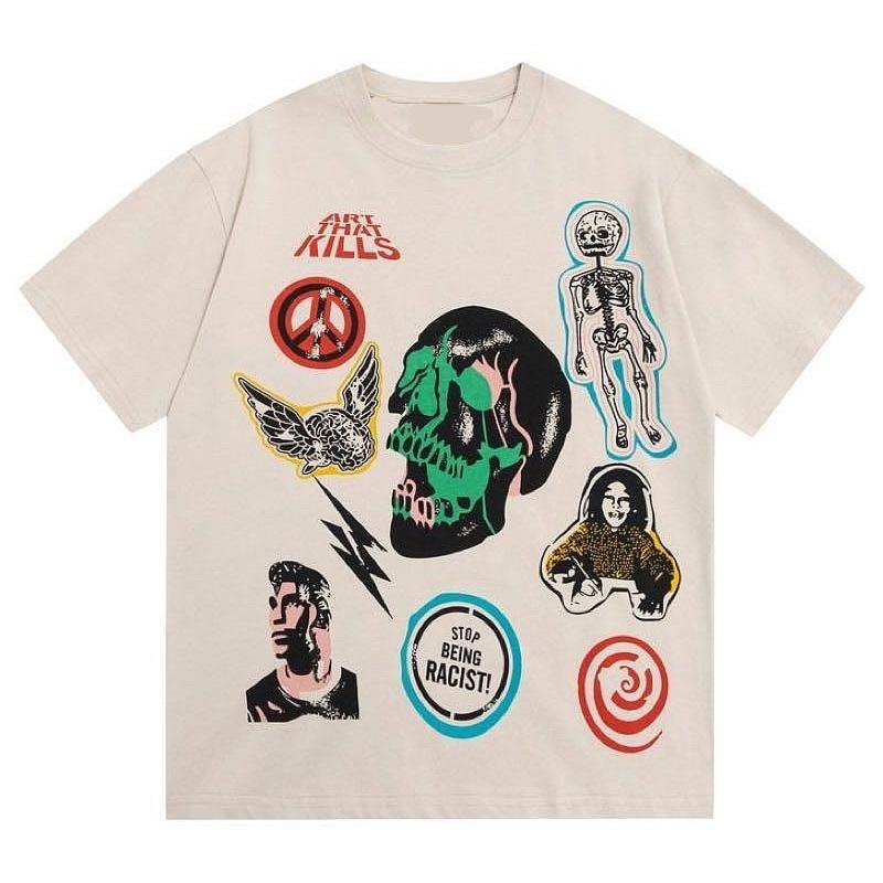 ILLADOX 骷髏 火焰 潮流 上衣 T-SHIRT 短袖 TEE-細節圖4