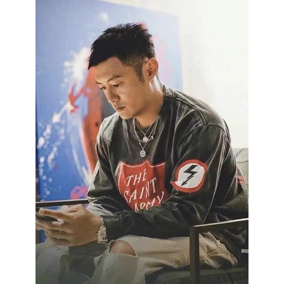 復古 水洗 字母 VAMPIRE PEOPLE LONG SLEEVE 潮流 上衣 長袖 TEE-細節圖3