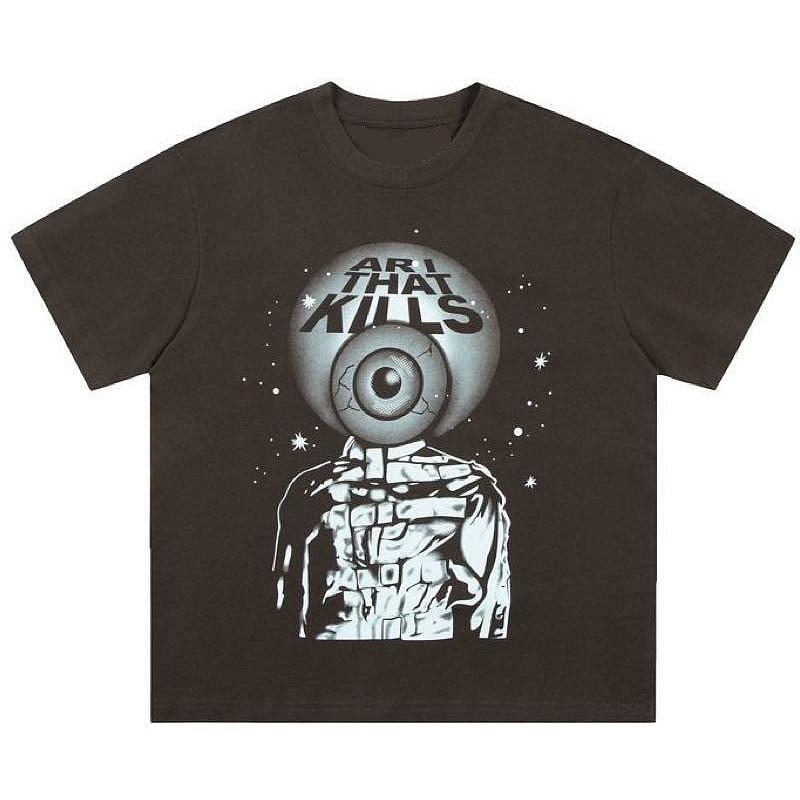 水洗 復古 ART THAT KILLS 眼球 眼珠 潮流 上衣 T-SHIRT 短袖 TEE-細節圖3