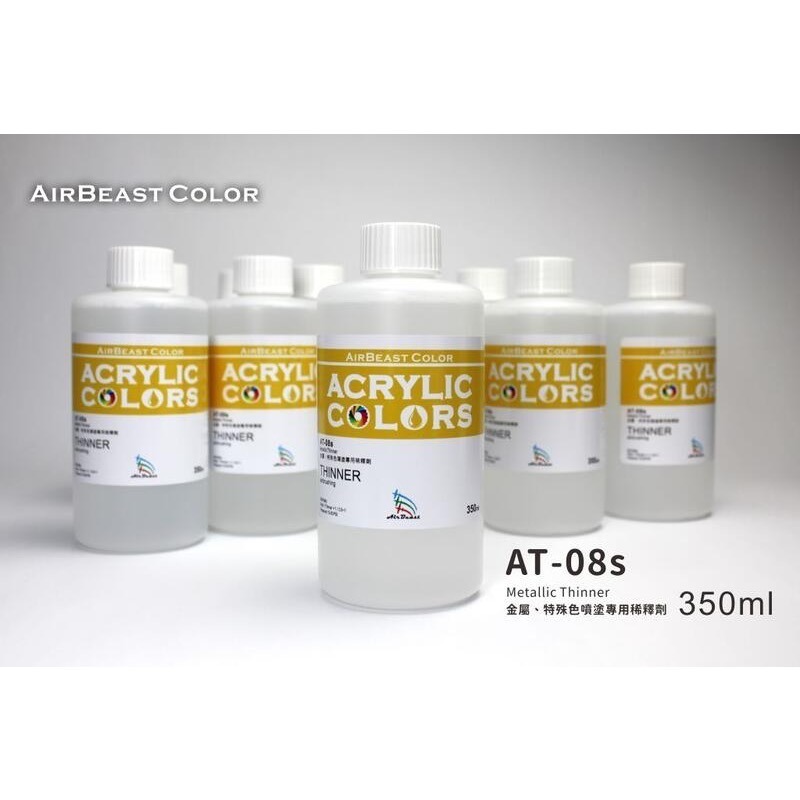 AirBeast Color 水性壓克力系顏料 金屬/特殊色噴塗專用稀釋劑 AT-08 / AT-08s-規格圖2
